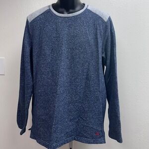 Tommy Bahamas Men's Heathered Navy Blue Long Sleeve Crew Neck Pullover Sweater L